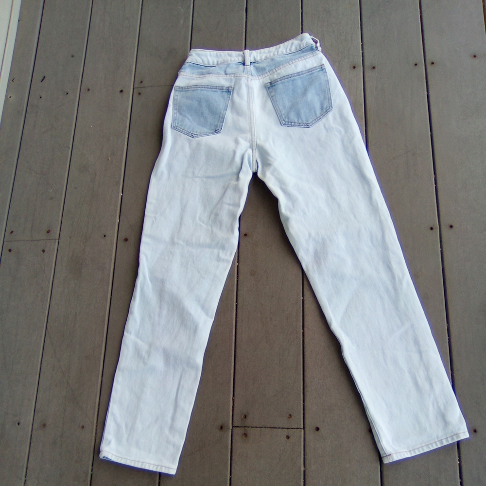 PACSUN WAIST 24" Stylish Blue and White Women's Straight Jeans STYLE MOM JEAN - Picture 5 of 8